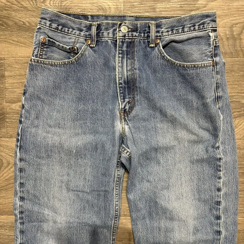 Levis Mens 550 Relaxed Fit Jeans 34x30 Medium Wash Denim Straight Leg 00s